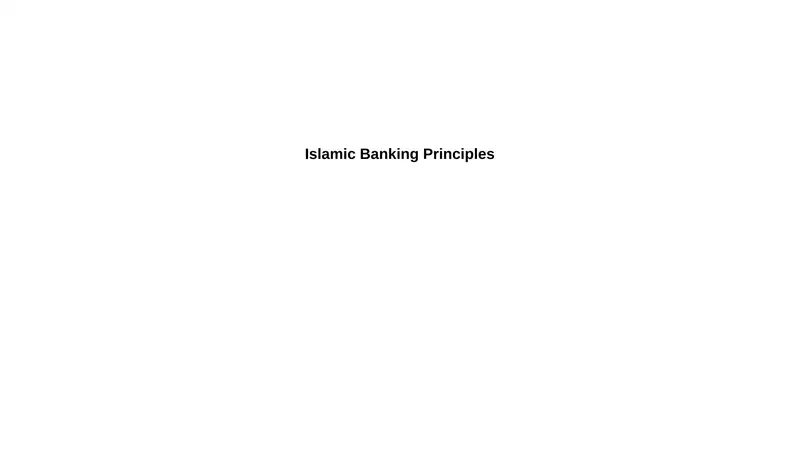 Islamic Banking Principles 1
