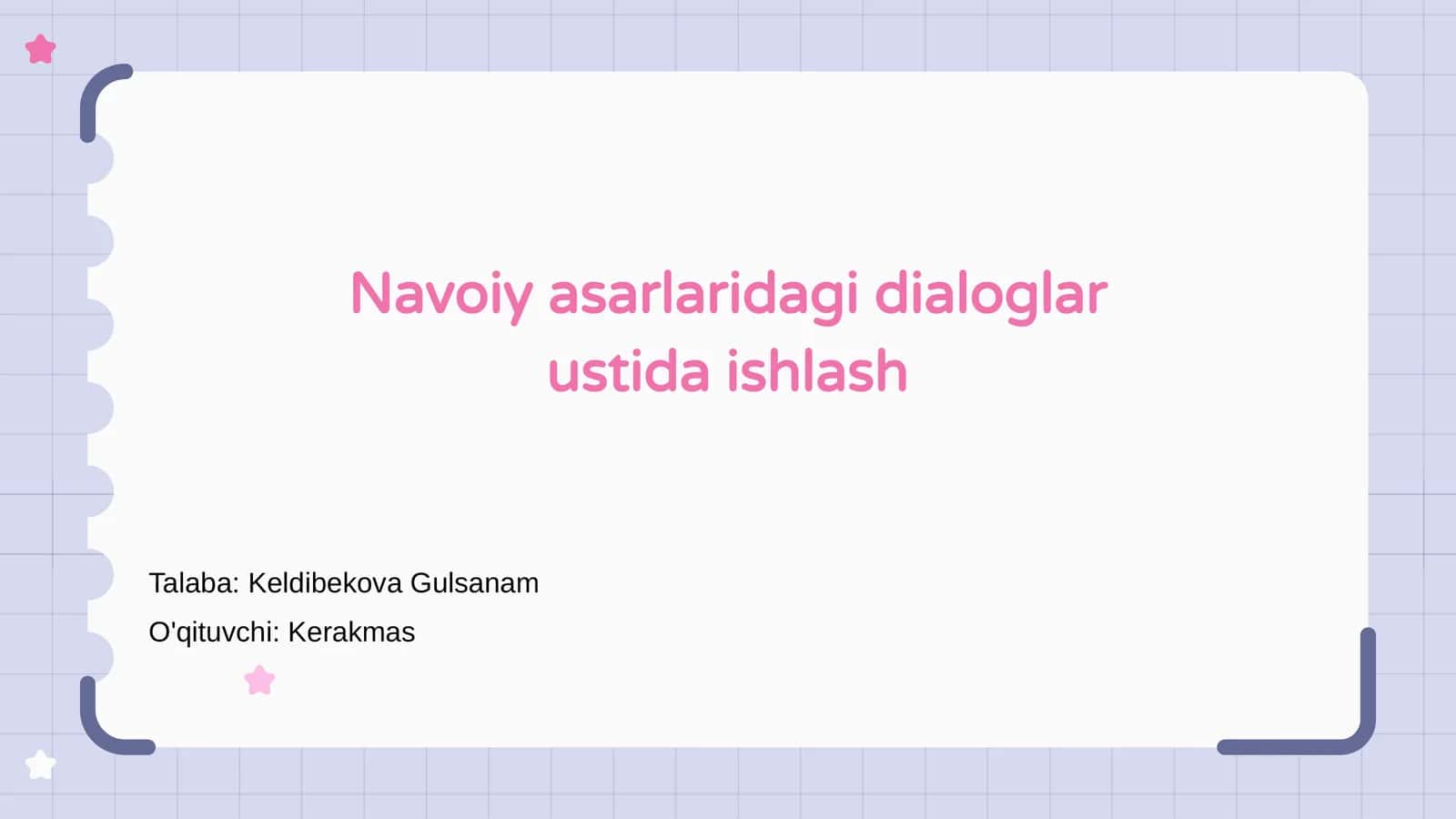 Navoiy asarlaridagi dialoglar ustida ishlash 1
