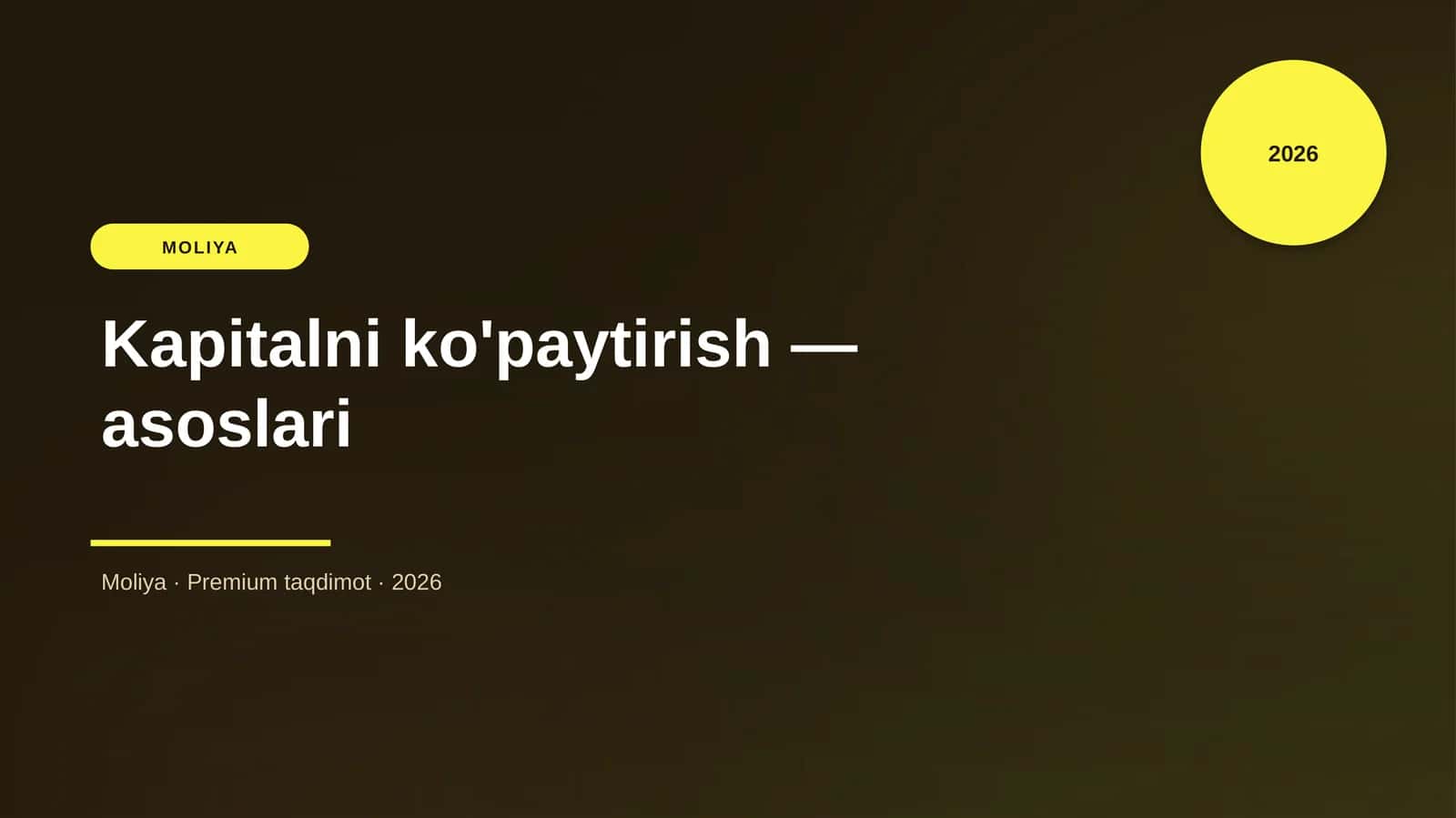 Kapitalni ko'paytirish — asoslari 1