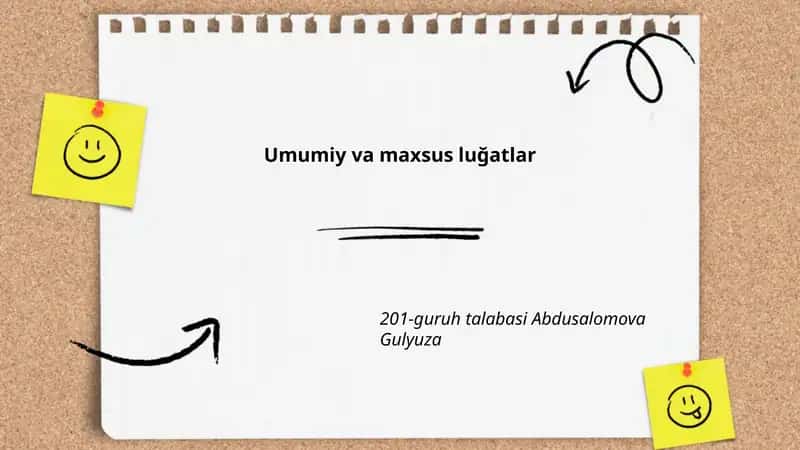 Umumiy va maxsus luğatlar 1