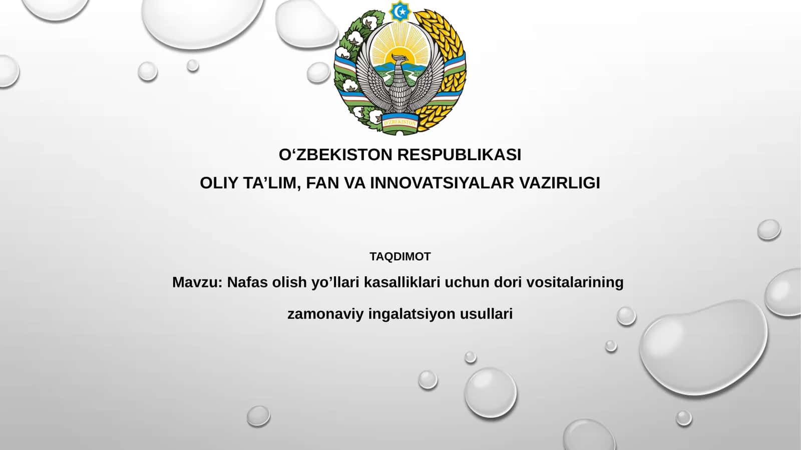 Nafas olish yo'llari kasalliklari uchun dori vositalarining zamonaviy ingalasyon usullari 1