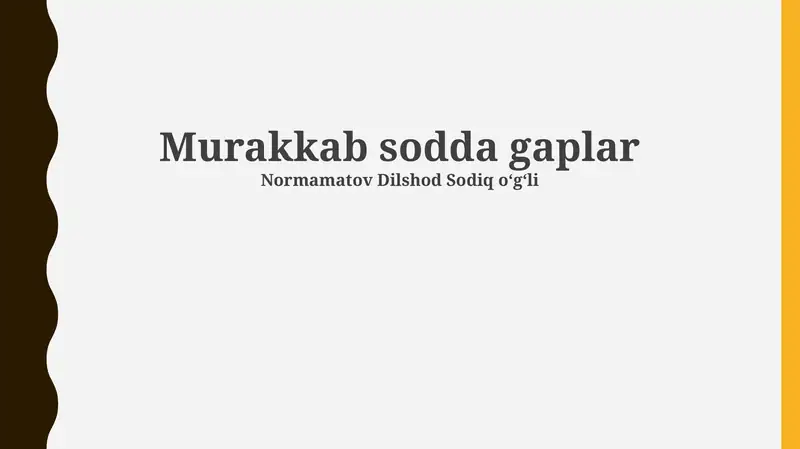 Murakkab sodda gaplar 1