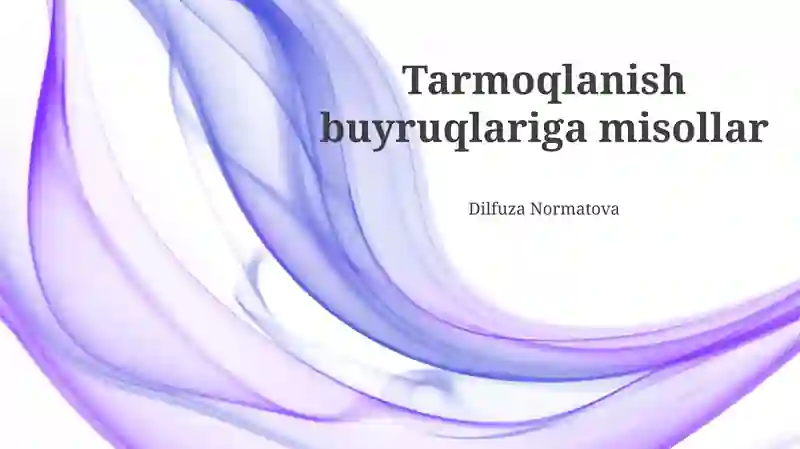 Tarmoqlanish buyruqlariga misollar
