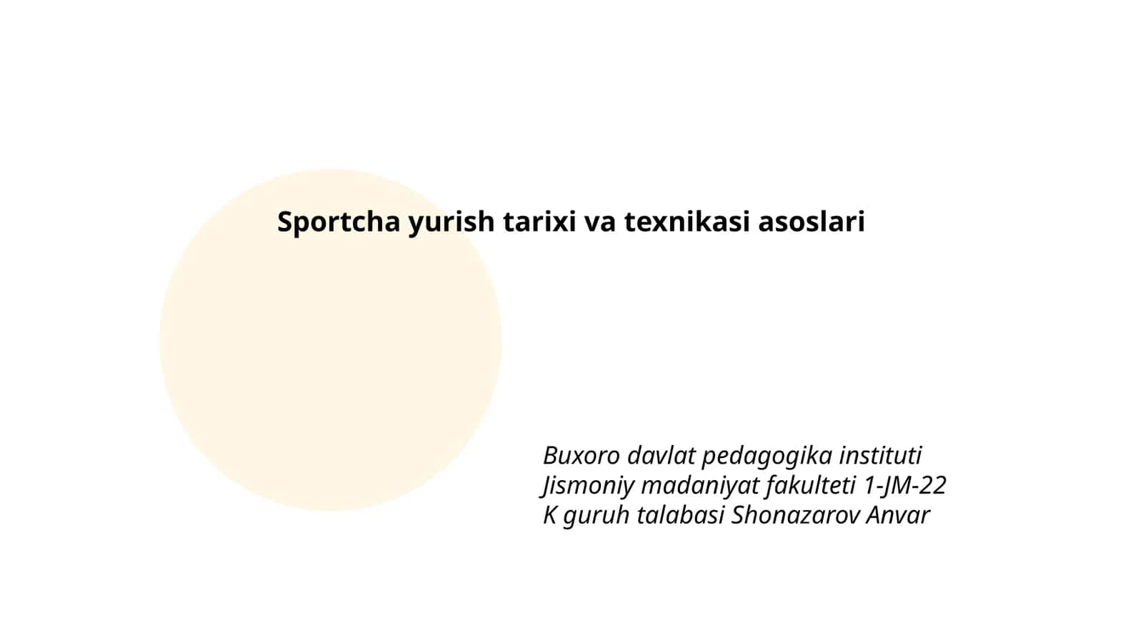 Sportcha yurish tarixi va texnikasi asoslari 1