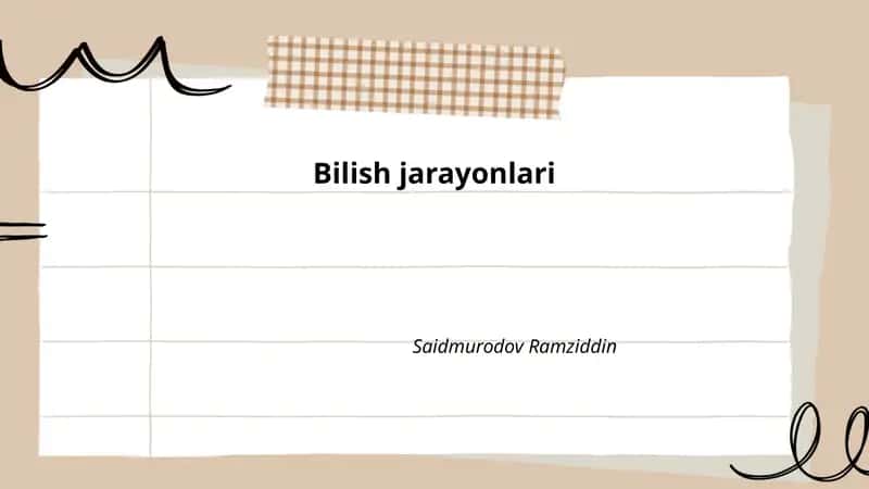 Bilish jarayonlari 1