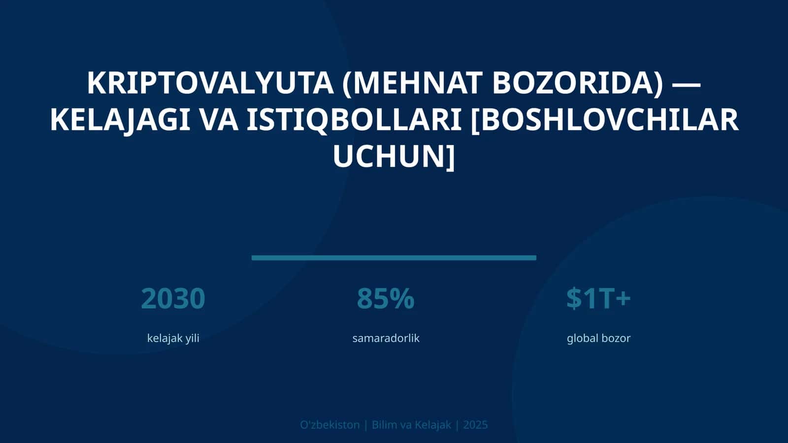 Kriptovalyuta (mehnat bozorida) — kelajagi va istiqbollari [boshlovchilar uchun] 1