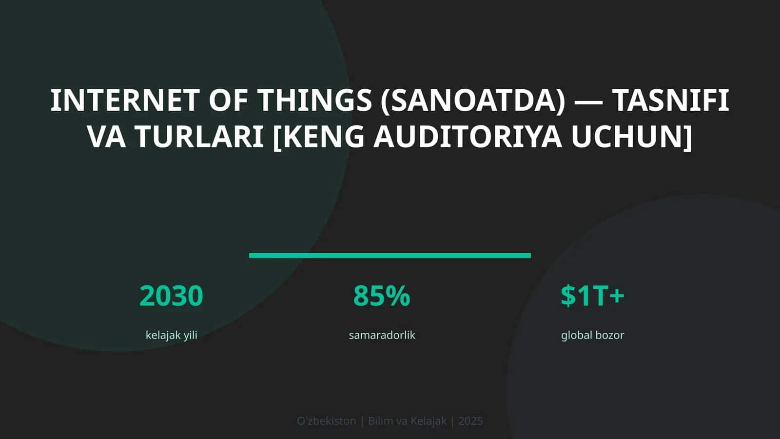 INTERNET OF THINGS (SANOATDA) — TASNIFI VA TURLARI [KENG AUDITORIYA UCHUN] 1