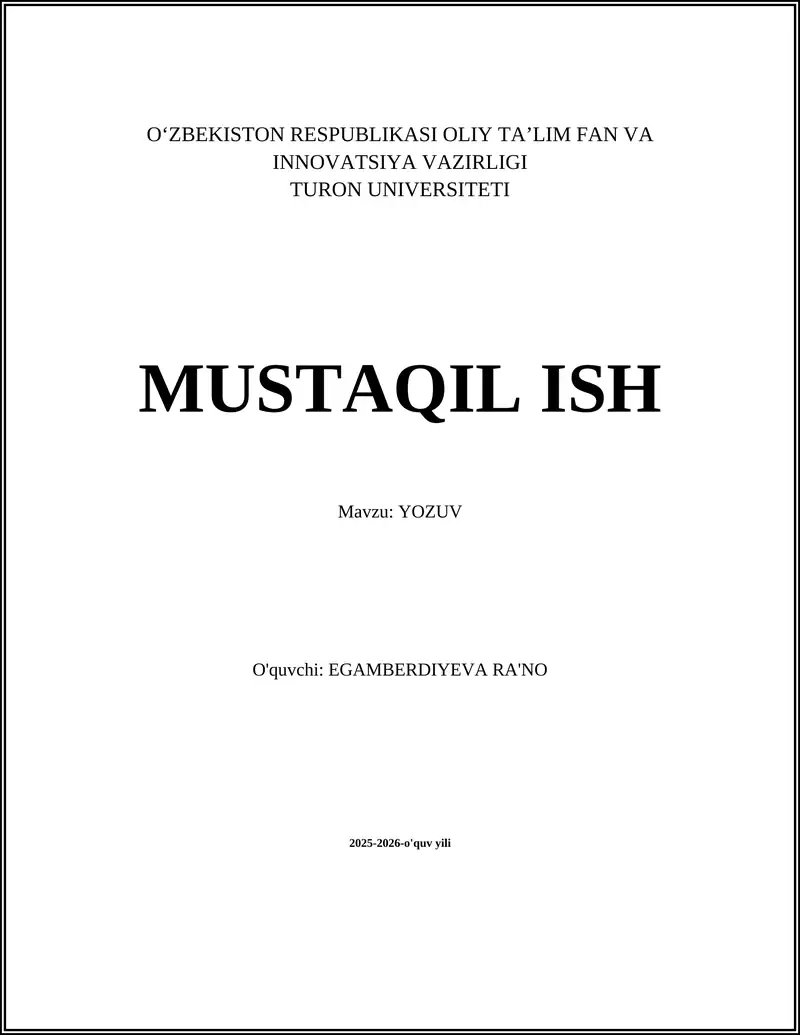 Yozuv tarixi 1