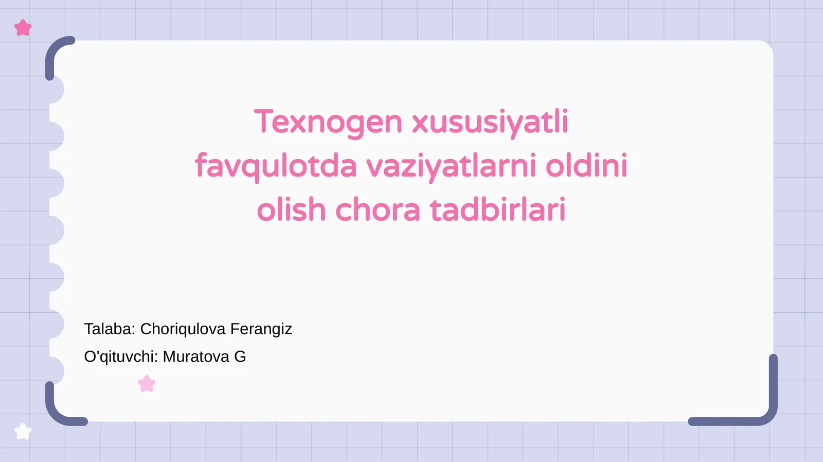 Texnogen xususiyatli favqulotda vaziyatlarni oldini olish chora tadbirlari 1