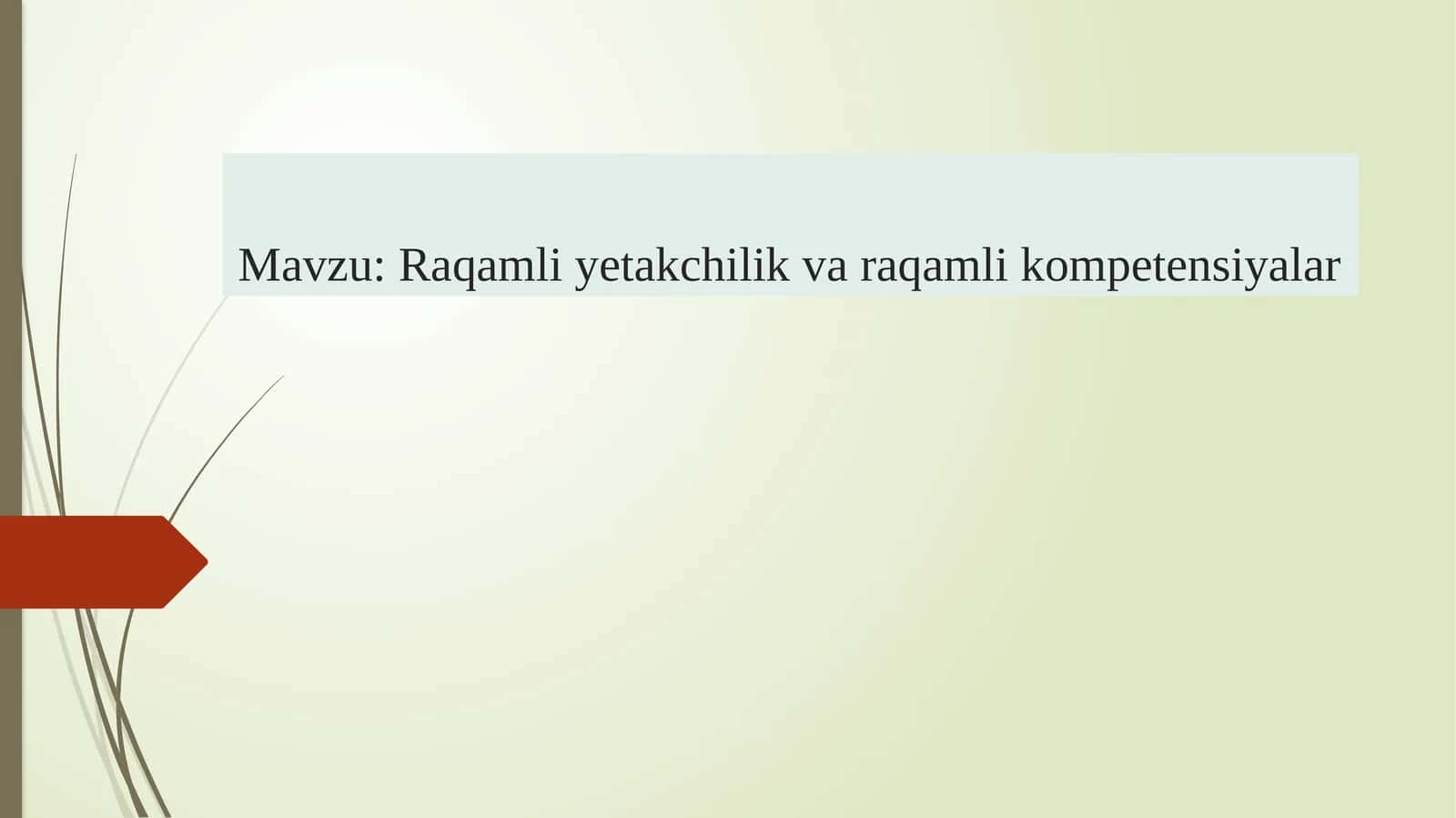 Raqamli yetakchilik va raqamli kompetensiyalar 1