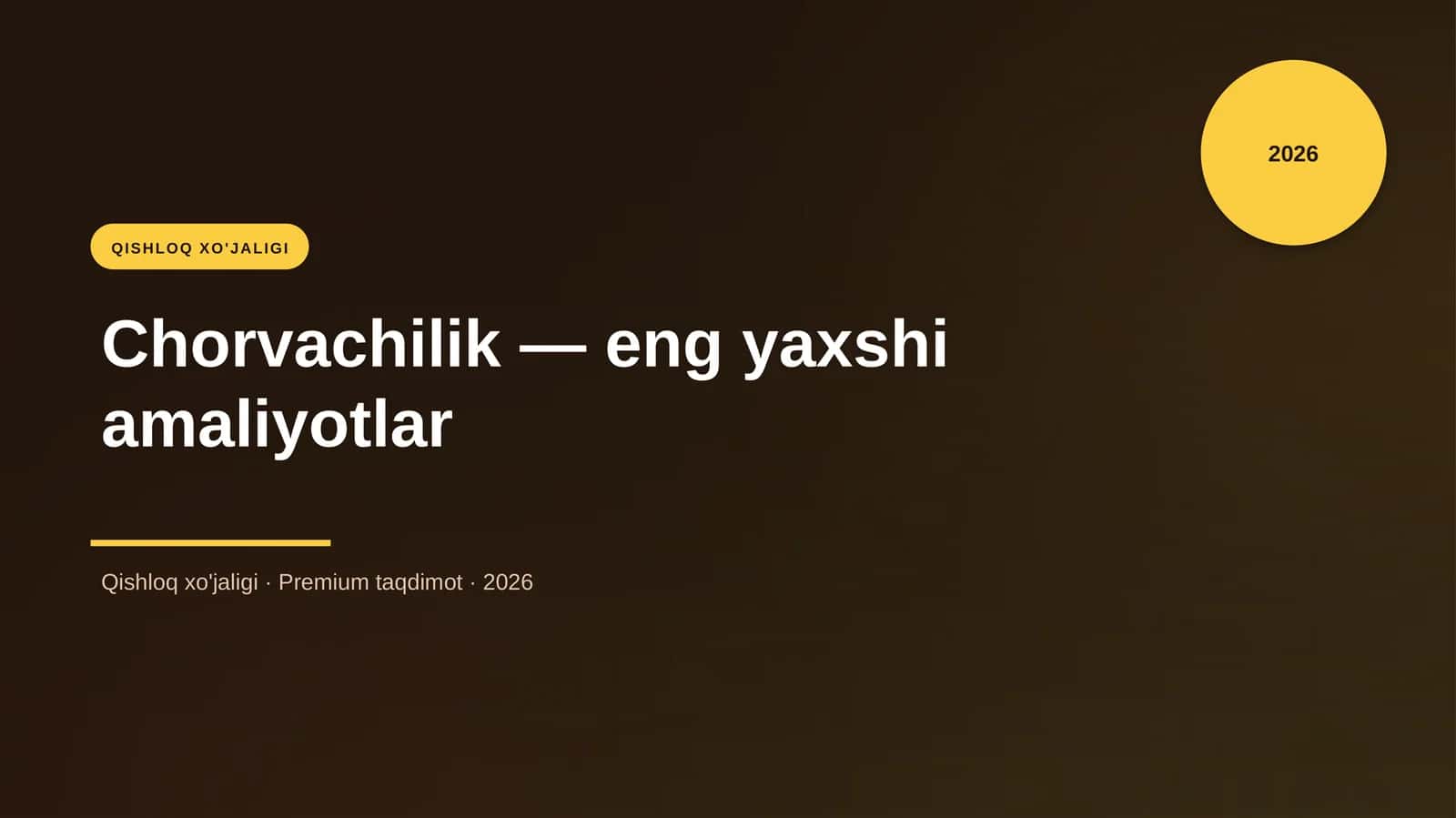 Chorvachilik — eng yaxshi amaliyotlar 1