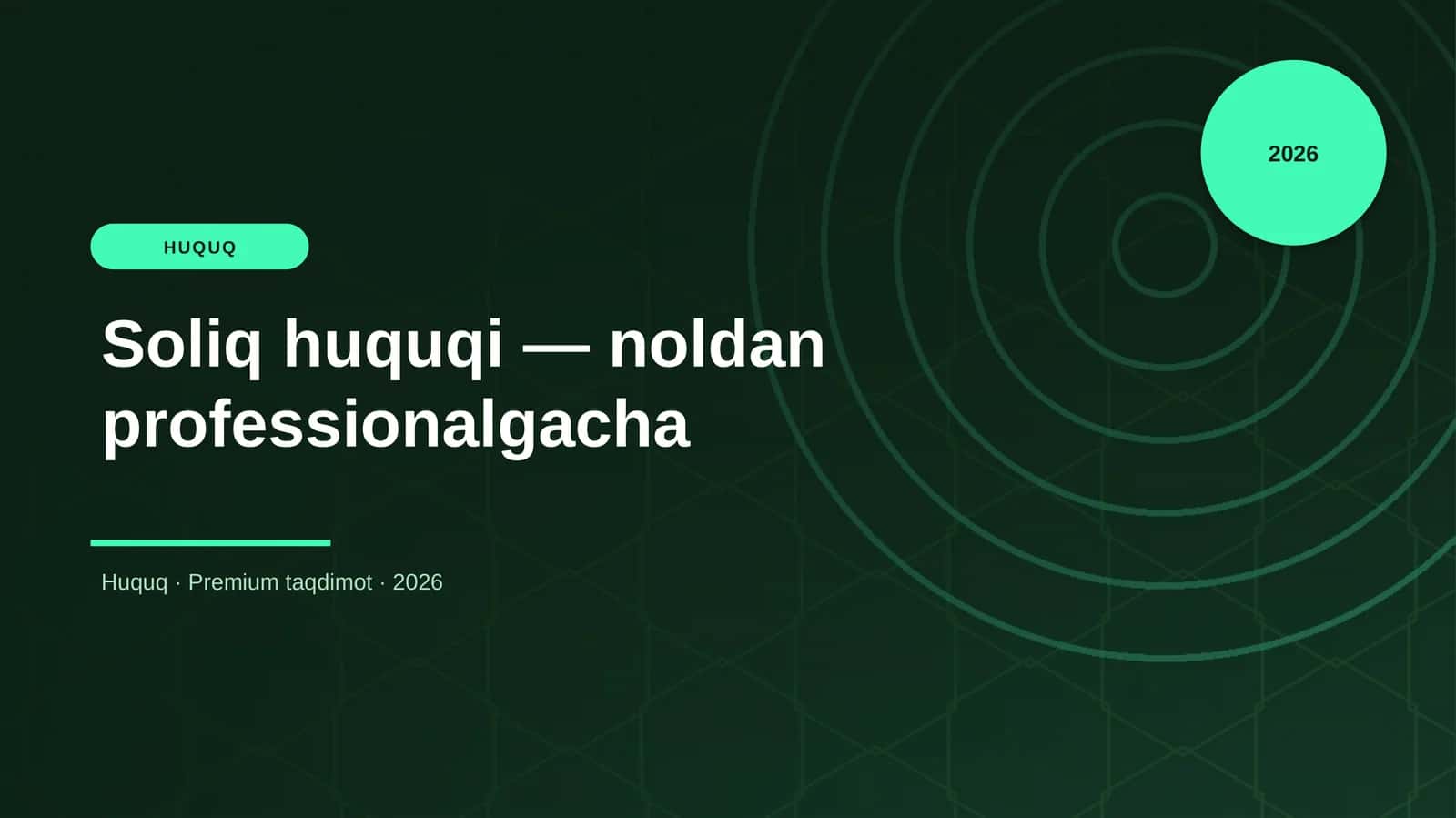 Soliq huquqi — noldan professionalgacha 1