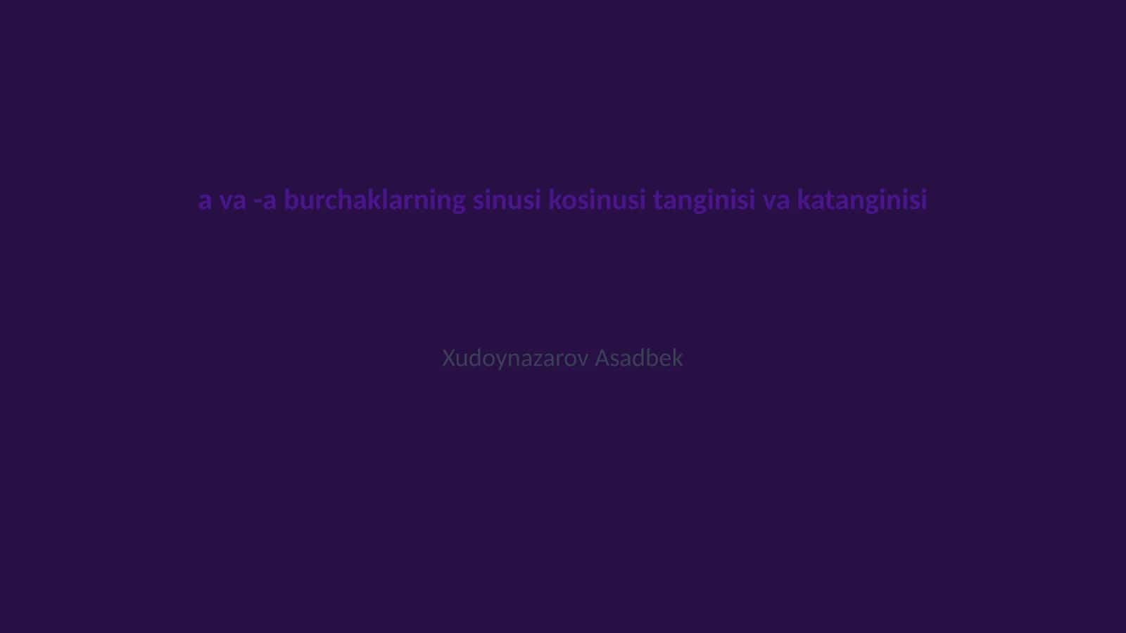 sin va kosinusning asosiy ta'rifi 1
