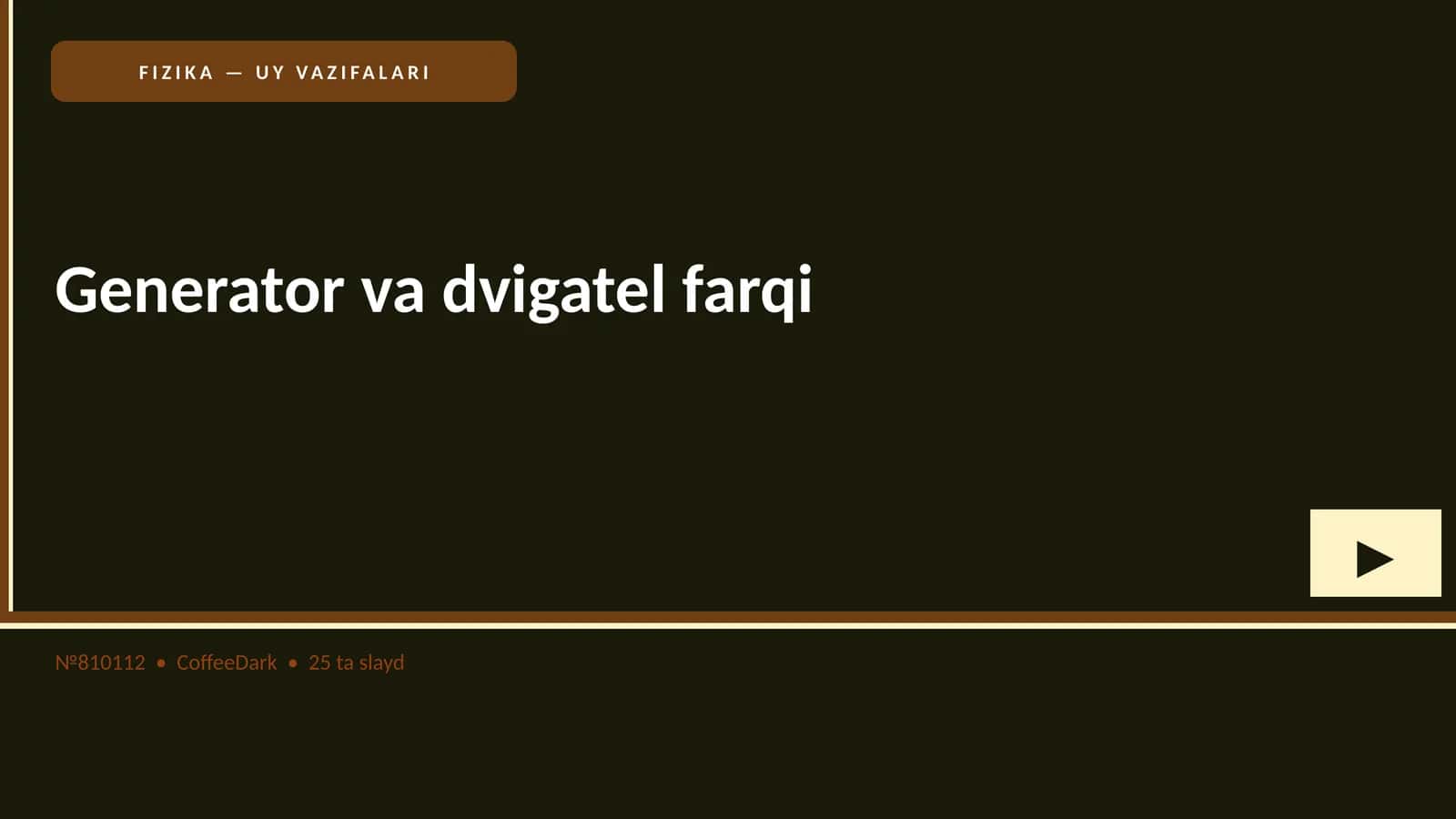 FIZIKA — UY VAZIFALARI 1