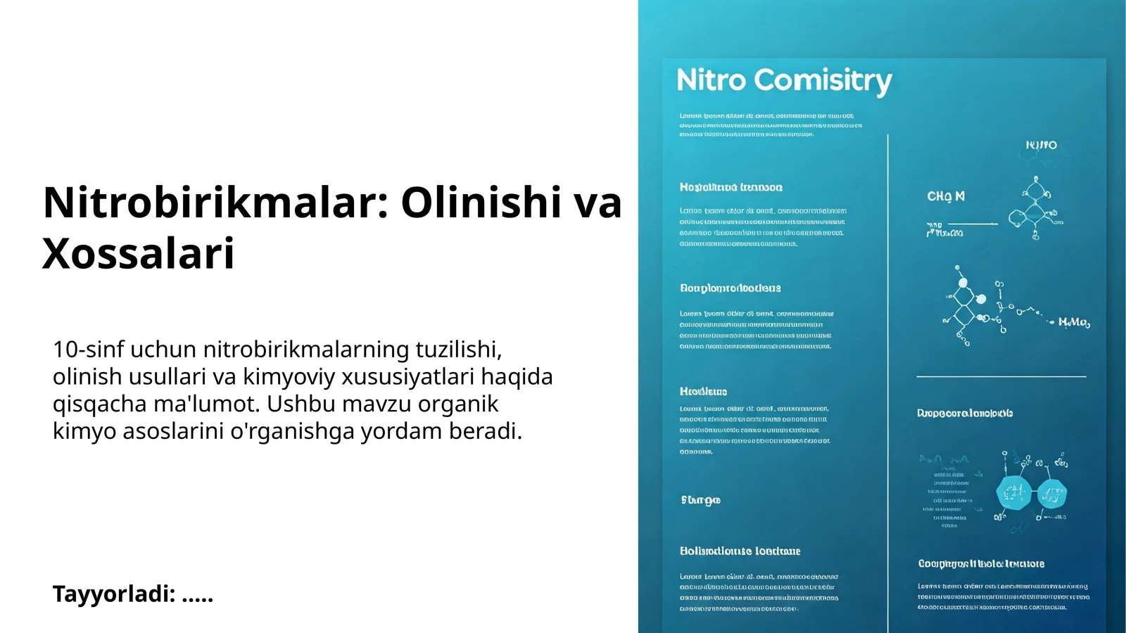 Nitrobirikmalar: Olinishi va Xossalari 1