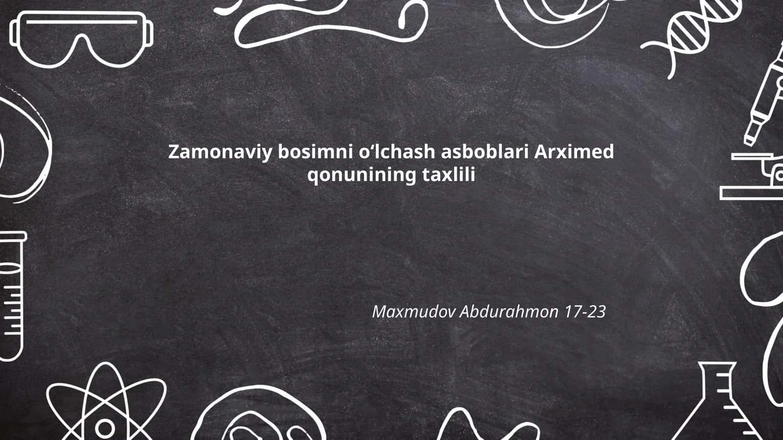 Zamonaviy bosimni oʻlchash asboblari Arximed qonunining taxlili 1