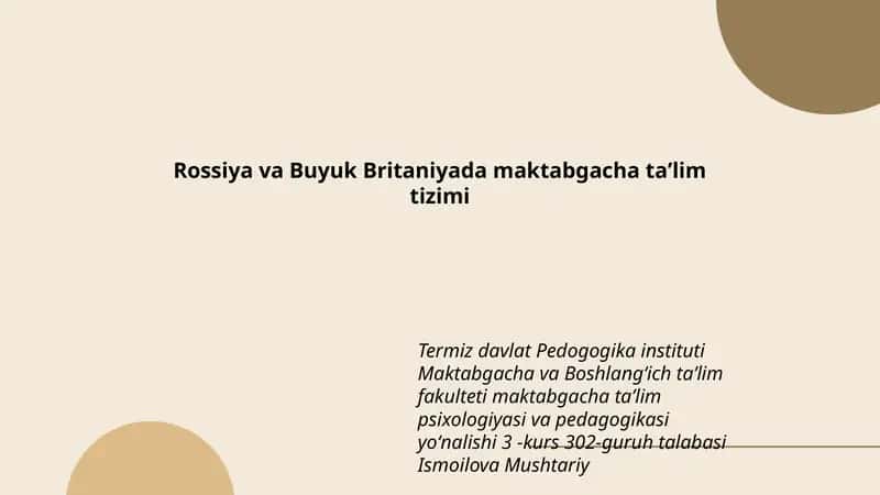 Maktabgacha taʼlim psixologiyasi va pedagogikasi 1