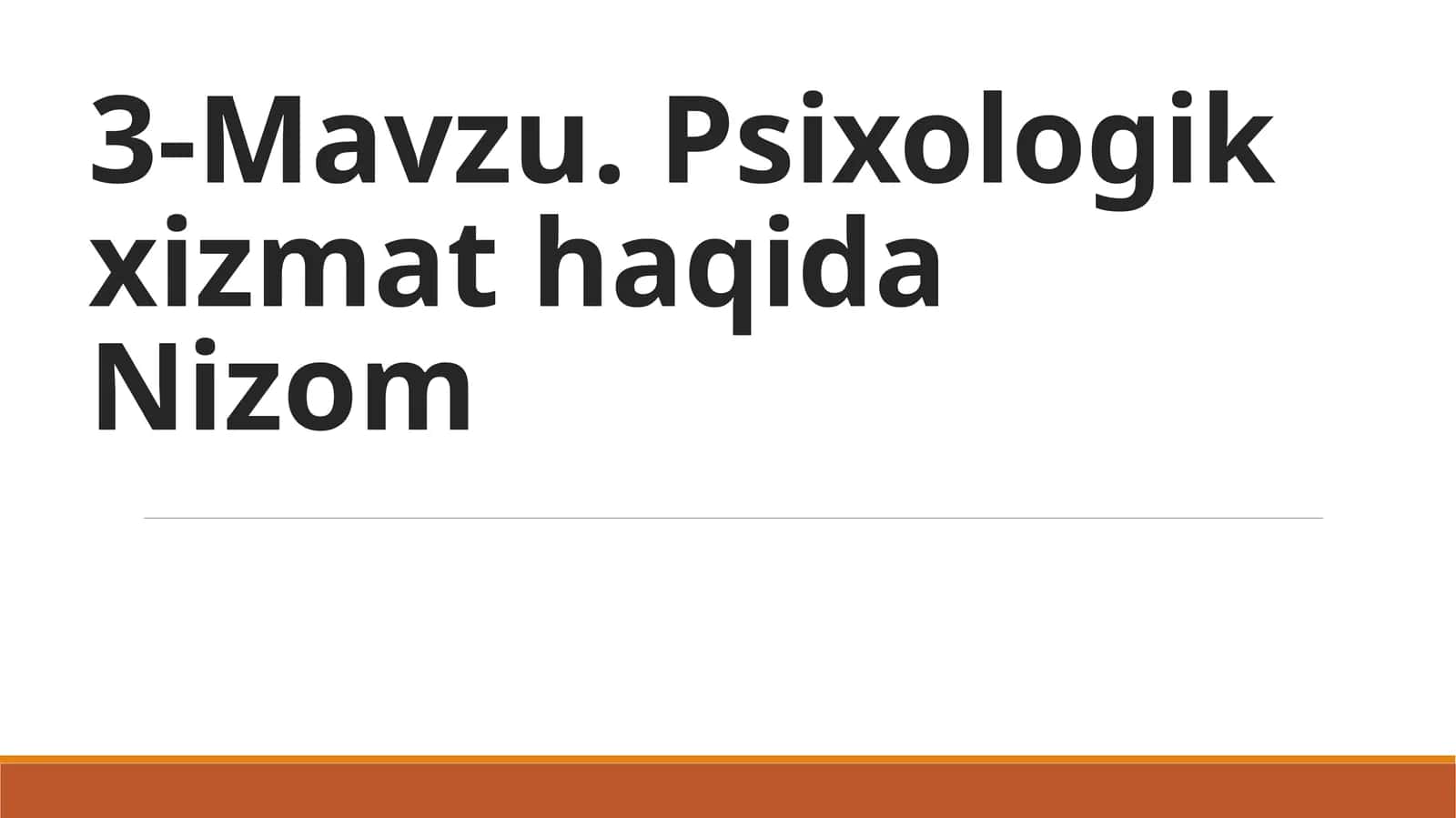 Psixologik xizmat haqida Nizom 1