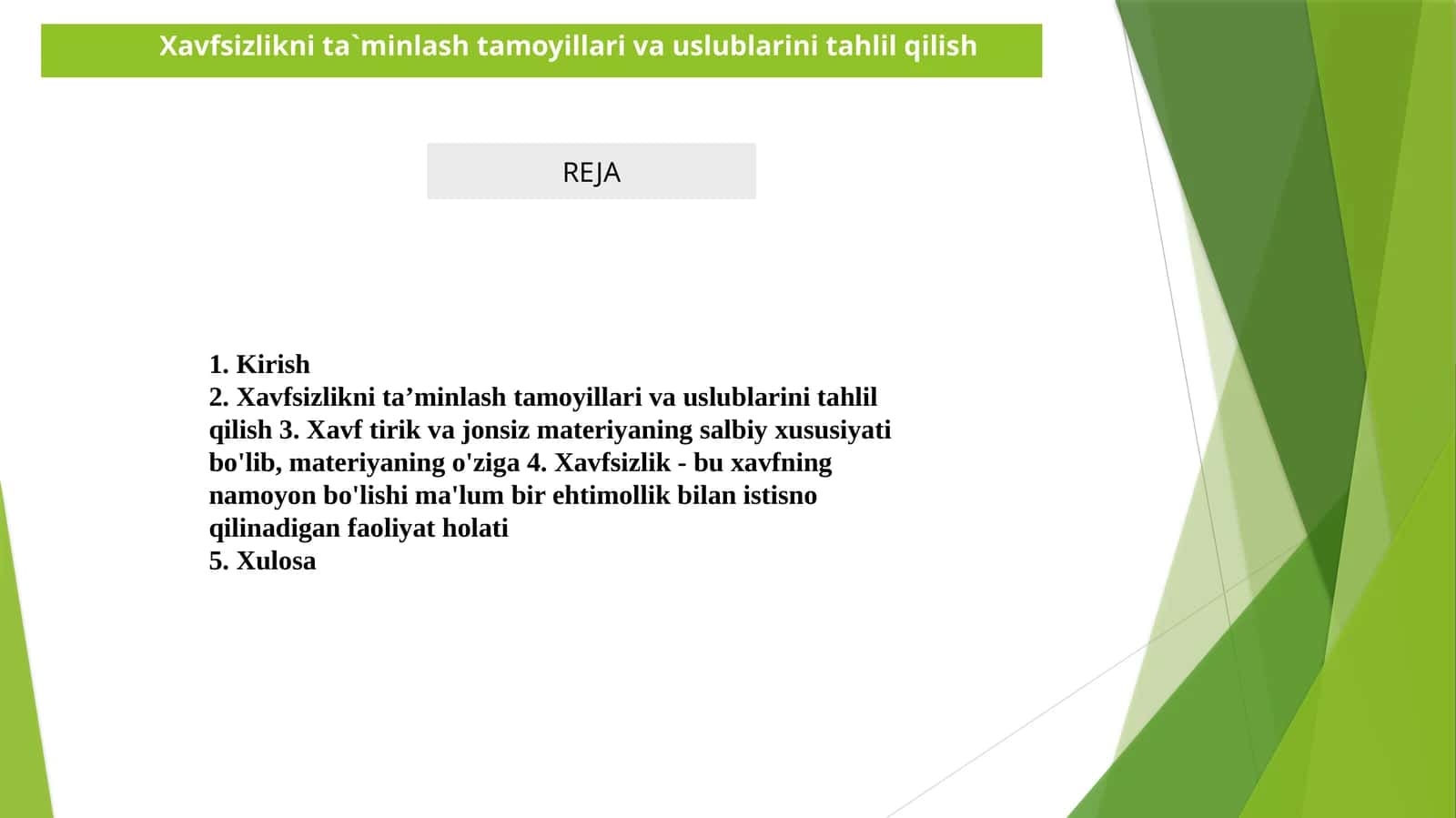 Xavfsizlikni ta`minlash tamoyillari va uslublarini tahlil qilish 1