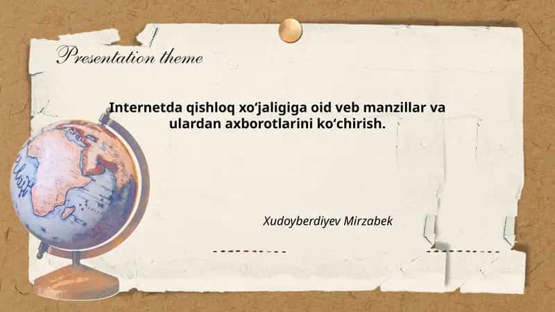 Qishloq xoʻjaligiga oid internet manzillari 1