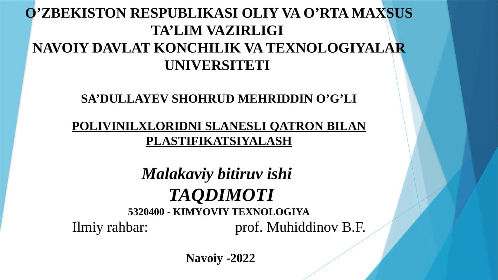 Polivinilxloridni sıvanchıinişlanishi bilan plastifikatsiya 1
