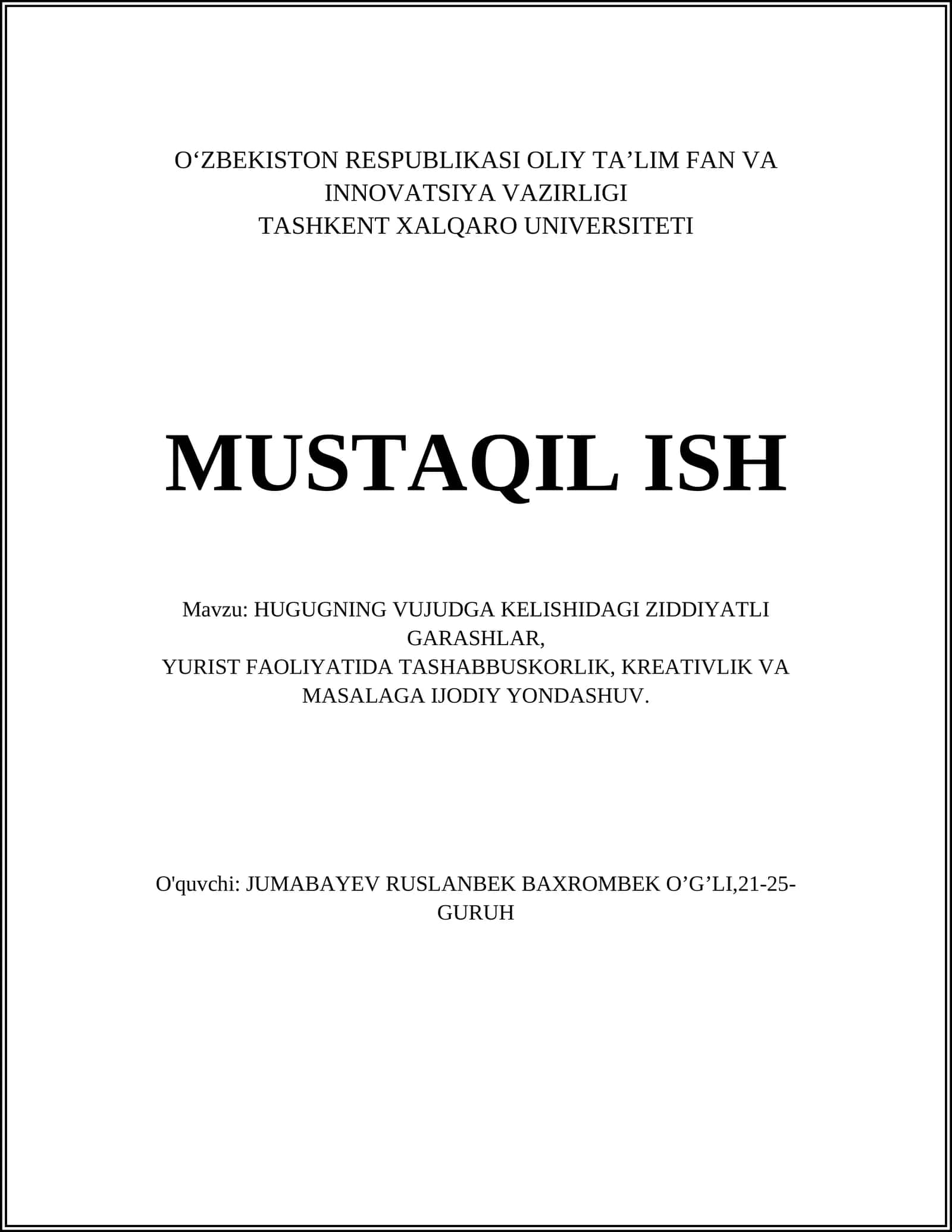 Hugugning vujudga kelishidagi ziddiyatli garashlar 1