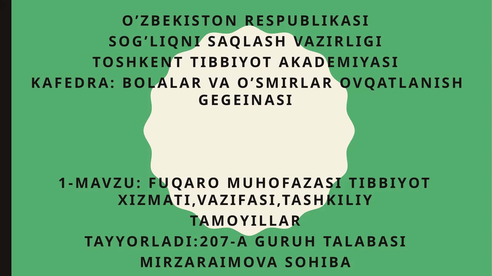 fuqaro muhofazasi tibbiyot xizmati,vazifasi,tashkiliy Tamoyillar 1