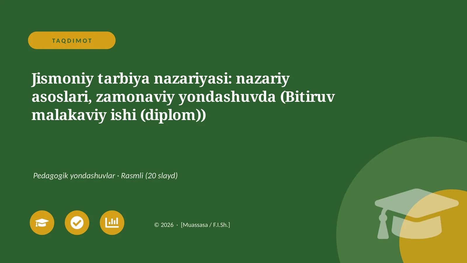 Jismoniy tarbiya nazariyasi: nazariy asoslari, zamonaviy yondashuvda (Bitiruv malakaviy ishi (diplom)) 1