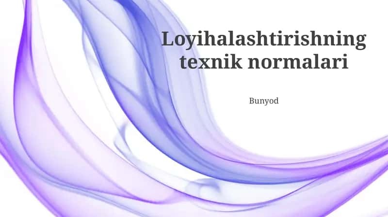Loyihalashtirishning texnik normalari 1