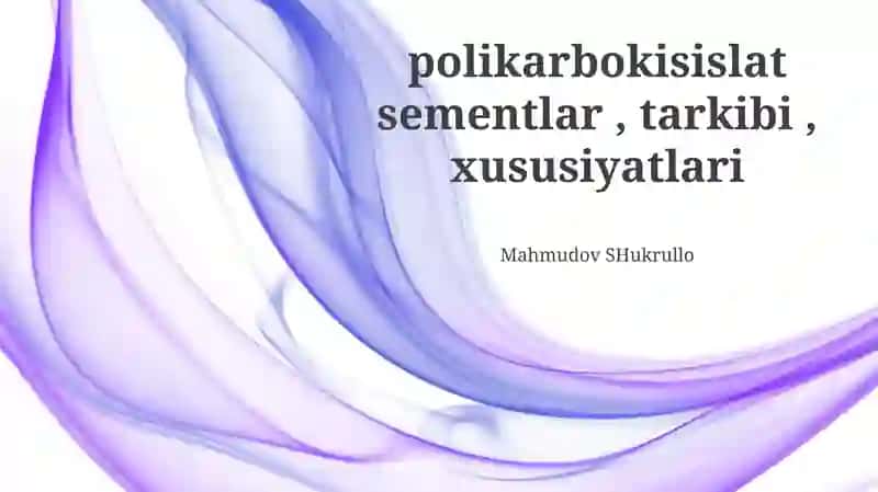 Polikarboksilat Tsementlari