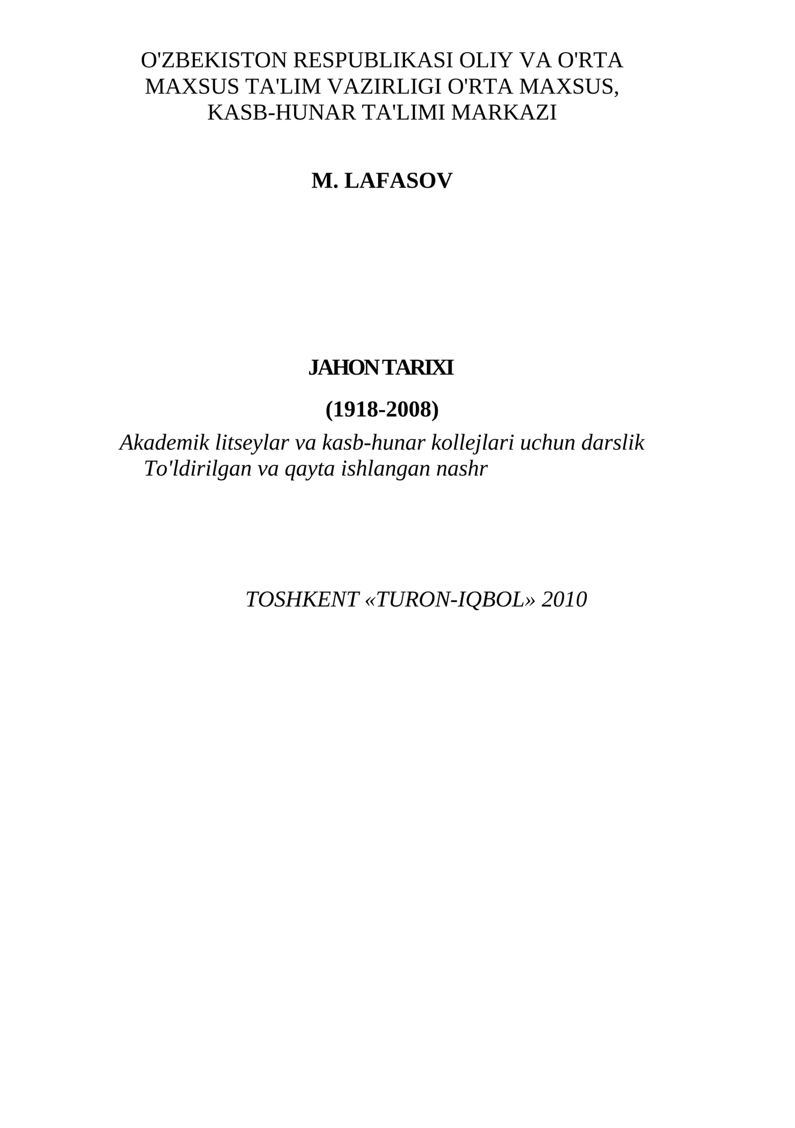 Jahon tarixi 1