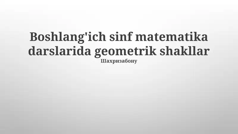 Geometrik shakllar 1