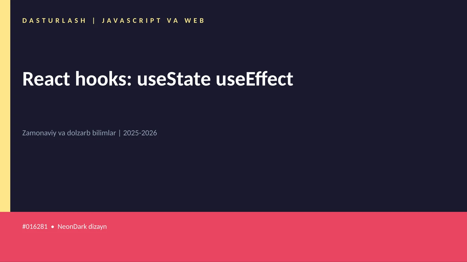 React hooks: useState useEffect 1