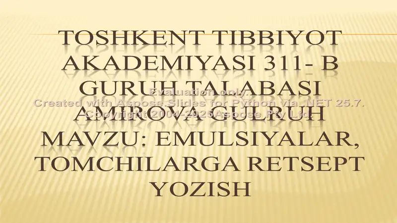Emulsiyalar 1