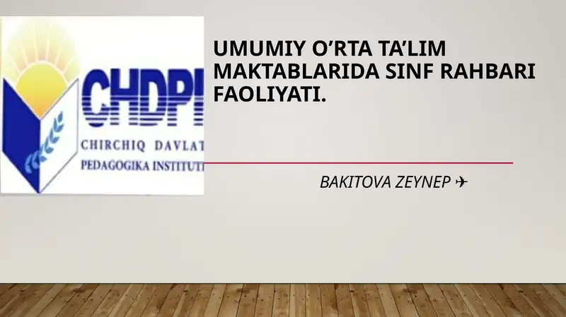 Sinf Rahbari Faoliyati 1