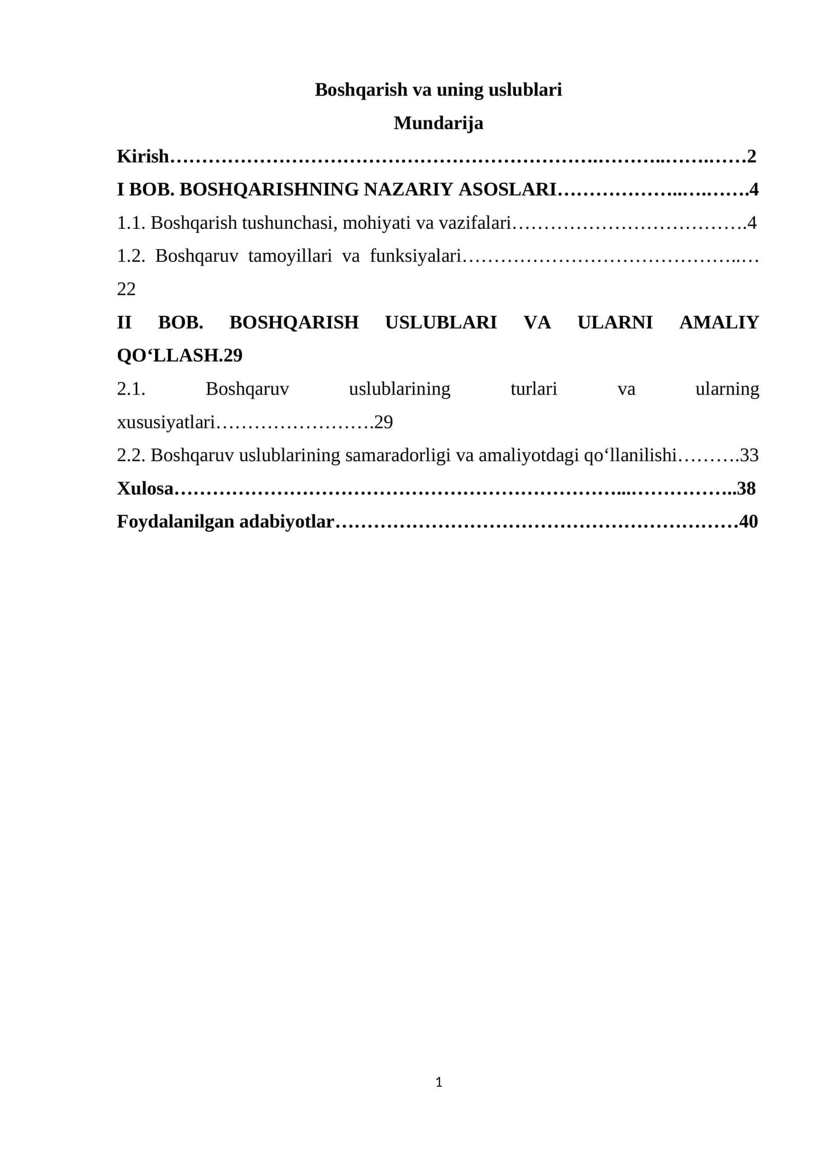 Boshqarish va uning uslublari 1