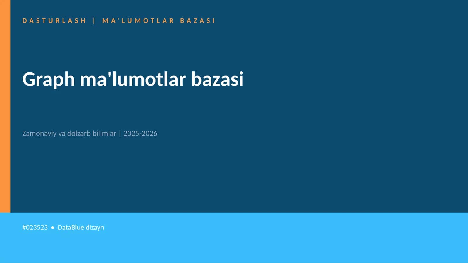 Graph ma'lumotlar bazasi 1