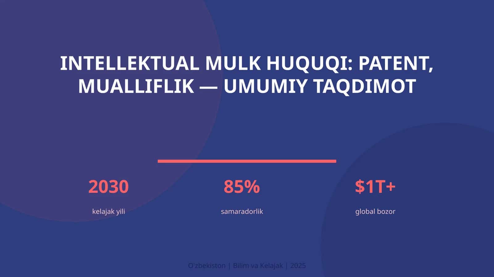 Intellektual mulk huquqi: patent, mualliflik — umumiy taqdimot 1