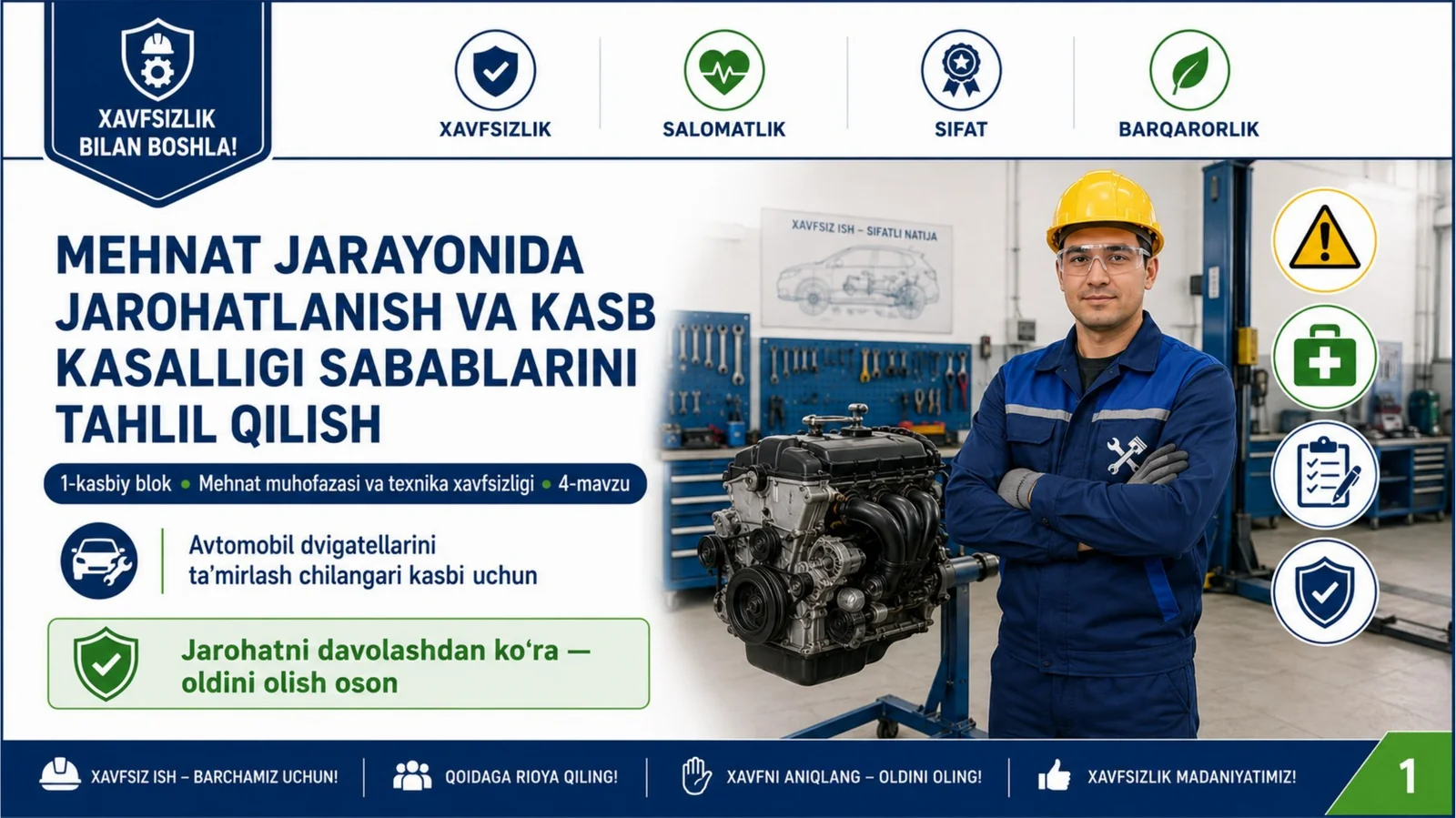 Mehnat jarayonida jarohatlanish va kasb kasalligi sabablarini tahlil qilish 1