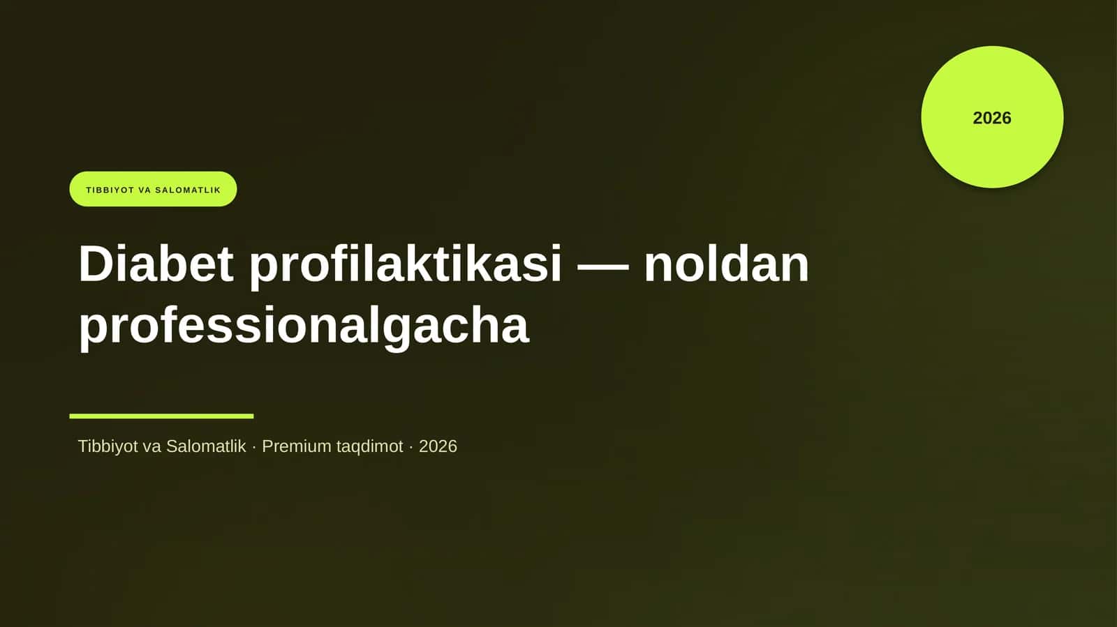 Diabet profilaktikasi — noldan professionalgacha 1