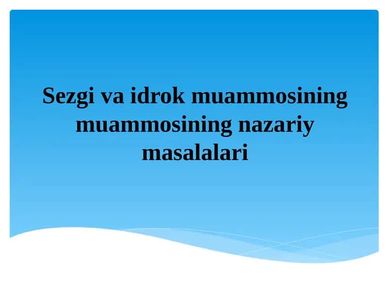 Sezgivaidrokmuammosiningmuammosiningnazariymasalalari 1