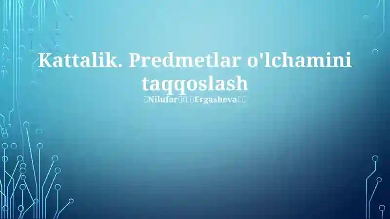 O'lchov texnikalari