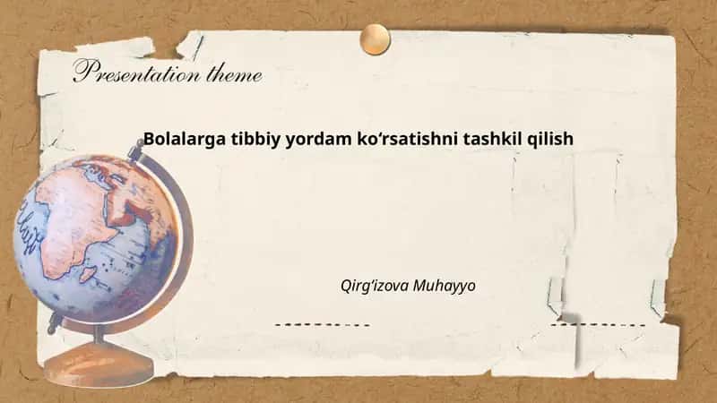 Bolalarga tibbiy yordam ko‘rsatishni tashkil qilish 1