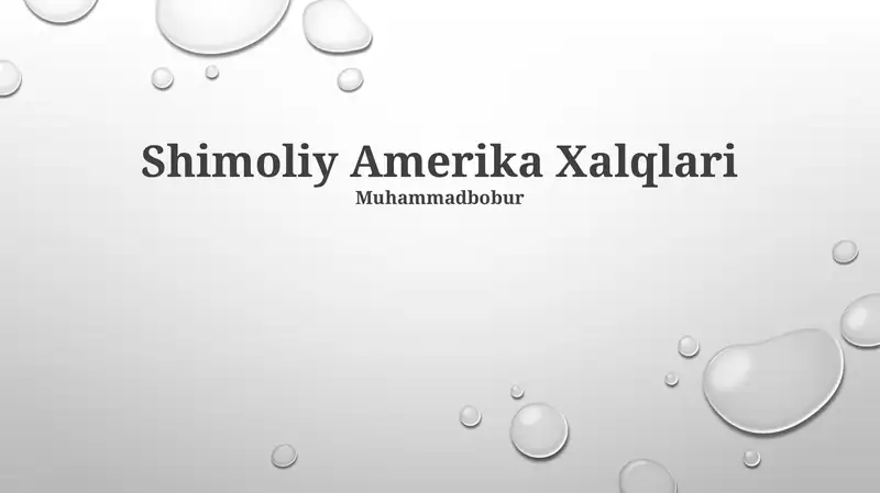 Shimoliy Amerika Xalqlari 1