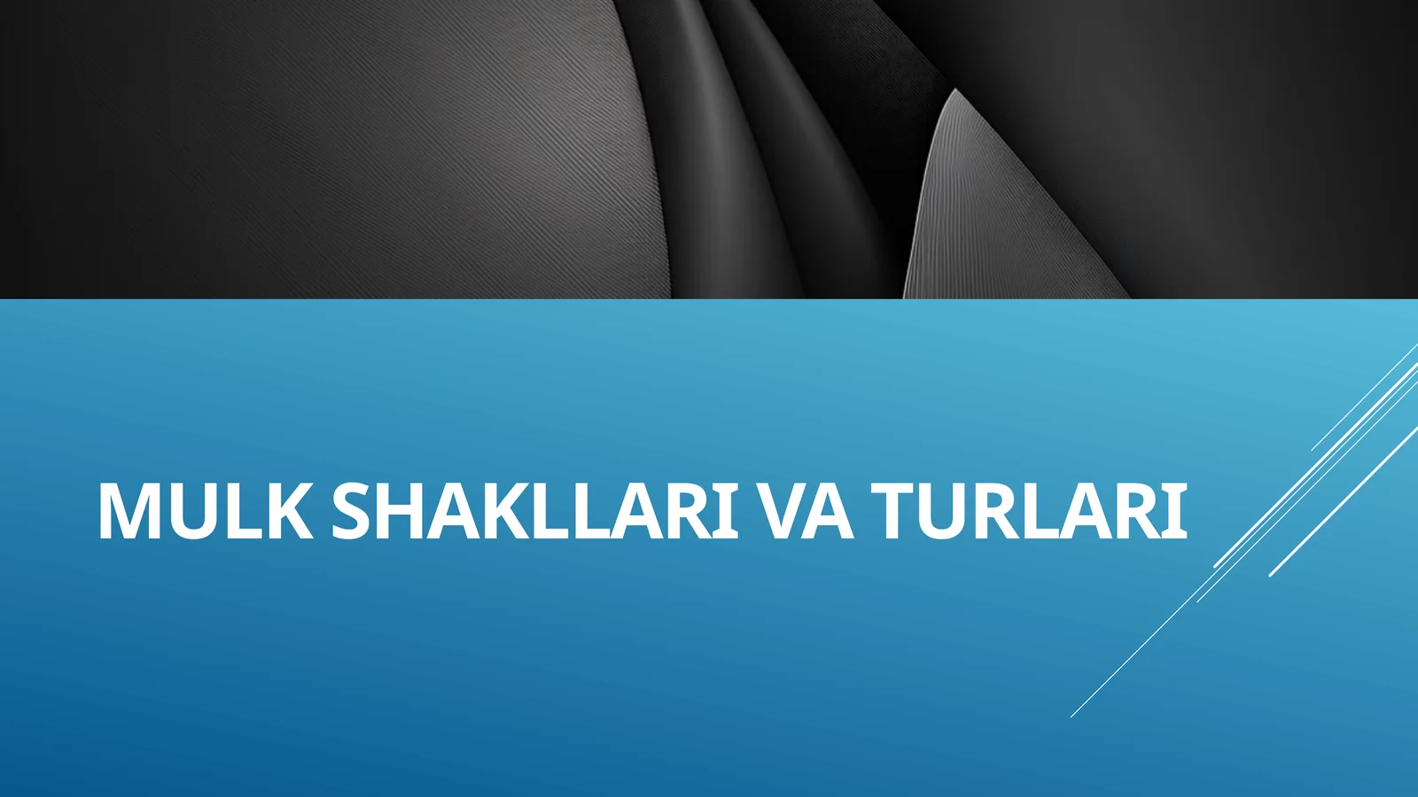 MULK SHAKLLARI VA TURLARI 1