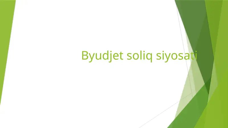 Byudjet soliq siyosati 1