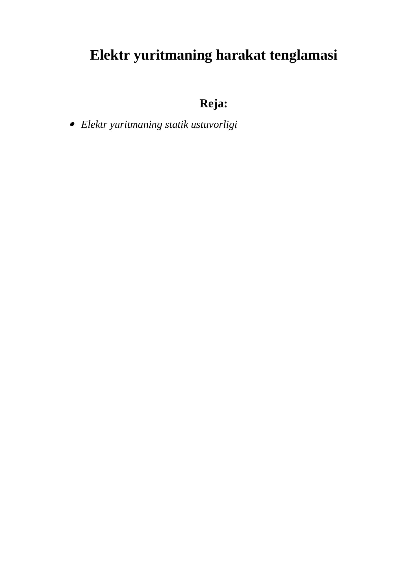 Elektr yuritmaning harakat tеnglamasi 1