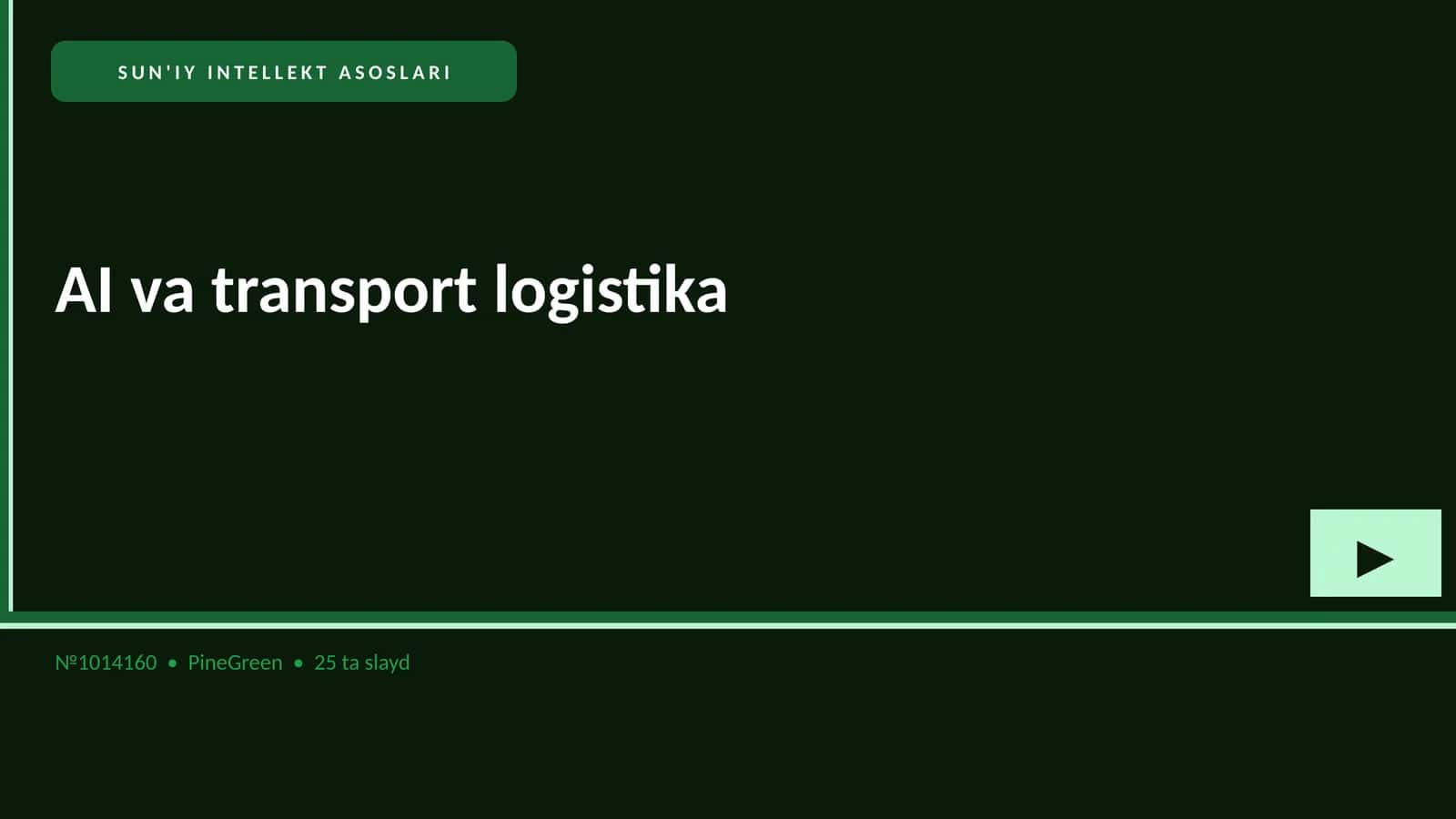 SUN'IY INTELLEKT ASOSLARI 1