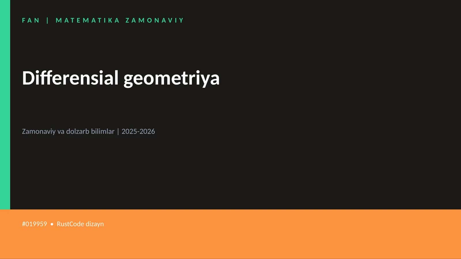 Differensial geometriya 1
