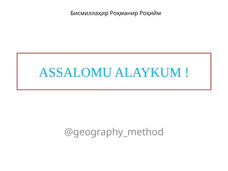 Amaliymashg‘ulot Markaziy Osiyo mamlakatlarining qiyosiy geografik tavsiﬁ